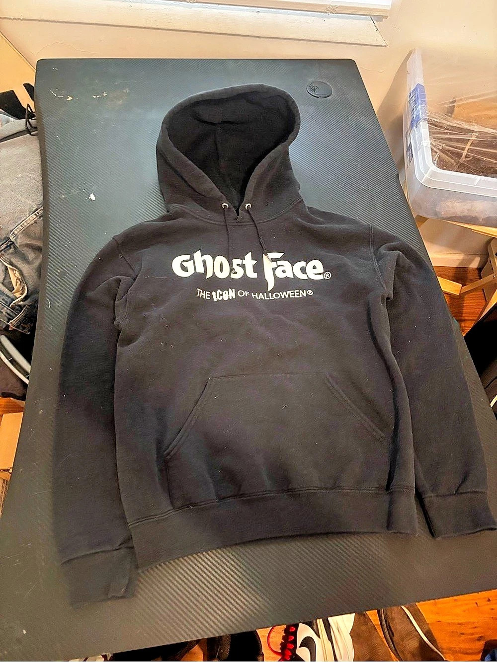 Ghost Face The Icon of Halloween Hoodie Graphic Pullover in Black Mens S